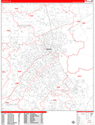 Lafayette  Wall Map Red Line Style