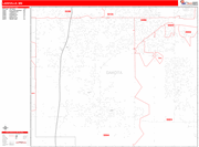 Lakeville  Wall Map Red Line Style