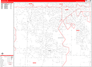 Lakeville  Wall Map Red Line Style