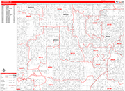 Lakewood  Wall Map Red Line Style