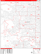 Lakewood  Wall Map Red Line Style