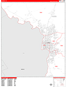 Laredo  Wall Map Red Line Style