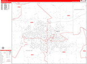 Lawrence  Wall Map Red Line Style