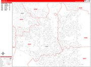 Layton  Wall Map Red Line Style