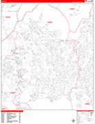 Lehi  Wall Map Red Line Style