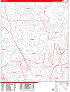 Levittown  Wall Map Red Line Style