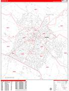 Lexington  Wall Map Red Line Style