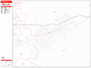 Livermore  Wall Map Red Line Style