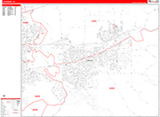 Livermore  Wall Map Red Line Style