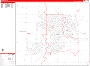 Longmont  Wall Map Red Line Style
