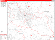 Longview  Wall Map Red Line Style