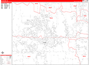 Loveland  Wall Map Red Line Style