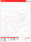 Lynchburg Wall Map Red Line Style