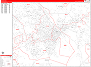 Macon  Wall Map Red Line Style