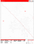 Madera Wall Map Red Line Style