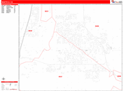 Manteca Wall Map Red Line Style