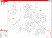 Manteca  Wall Map Red Line Style
