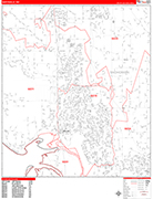 Marysville Wall Map Red Line Style