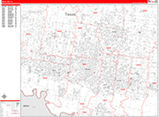 McAllen  Wall Map Red Line Style