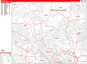 Medford  Wall Map Red Line Style