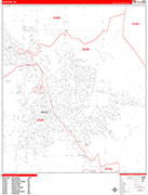 Medford Wall Map Red Line Style