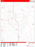 Menifee Wall Map Red Line Style