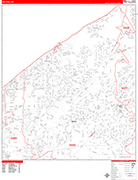 Mentor  Wall Map Red Line Style