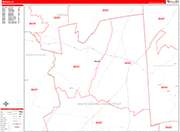 Meriden  Wall Map Red Line Style