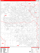 Meridian  Wall Map Red Line Style