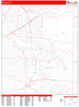 Mesquite Wall Map Red Line Style