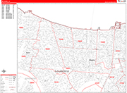 Metairie  Wall Map Red Line Style