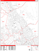 Milpitas  Wall Map Red Line Style
