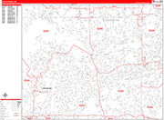 Minnetonka  Wall Map Red Line Style