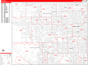 Miramar  Wall Map Red Line Style