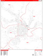 Missoula  Wall Map Red Line Style