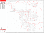 Modesto  Wall Map Red Line Style