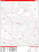 Montebello  Wall Map Red Line Style