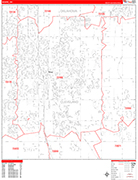 Moore  Wall Map Red Line Style