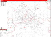 Muncie  Wall Map Red Line Style
