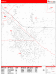 Nampa Wall Map Red Line Style
