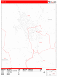 Napa  Wall Map Red Line Style