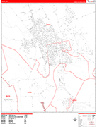 Napa  Wall Map Red Line Style