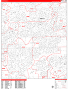 Naperville  Wall Map Red Line Style