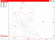Noblesville Wall Map Red Line Style