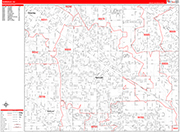 Norwalk  Wall Map Red Line Style