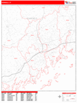 Norwalk  Wall Map Red Line Style