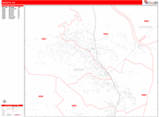 Novato  Wall Map Red Line Style