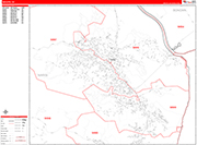 Novato  Wall Map Red Line Style