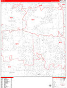 Novi  Wall Map Red Line Style