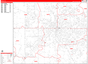 Ocala  Wall Map Red Line Style